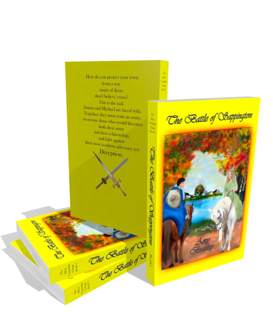 The front cover is another amazing piece by Carlos Galvan.  The back displays crossed swords, one with a red stone, one with a white, representing the two Kingdoms.   