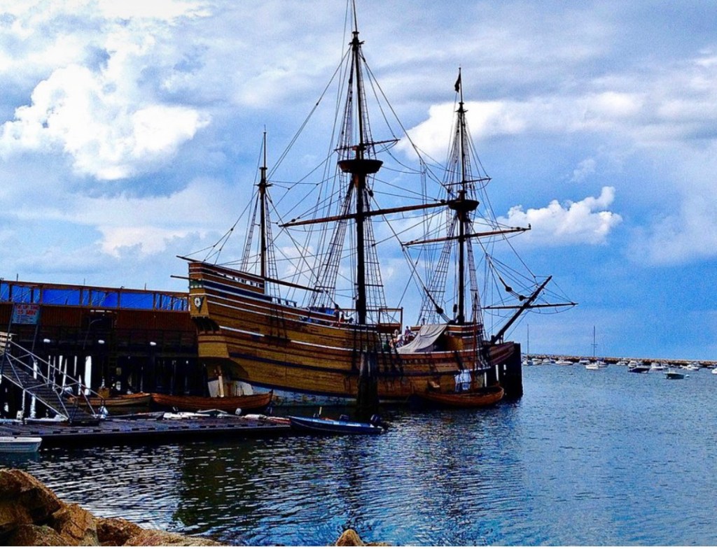 I liked this image for my trilogy because of the three masts. This is the Mayflower II--a replica of the real Mayflower.